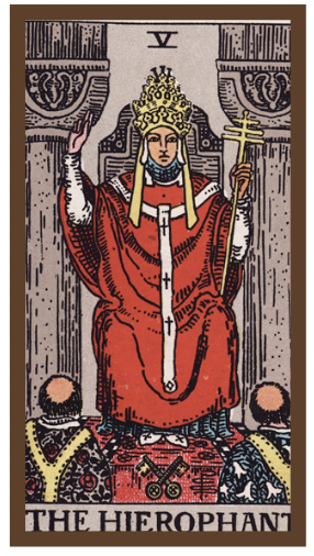 The Hierophant tarot card exploring values, learning and inner guidance