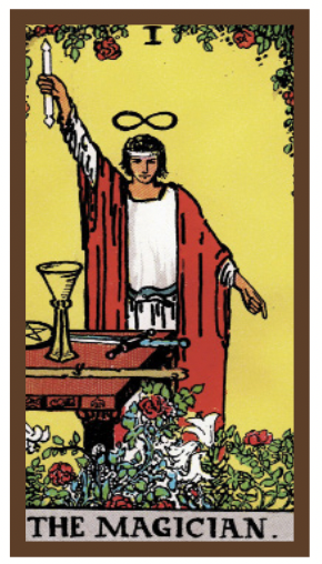 The Magician tarot card symbolising personal power and self-awareness