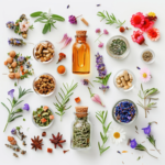 Dried flowers, essential oils